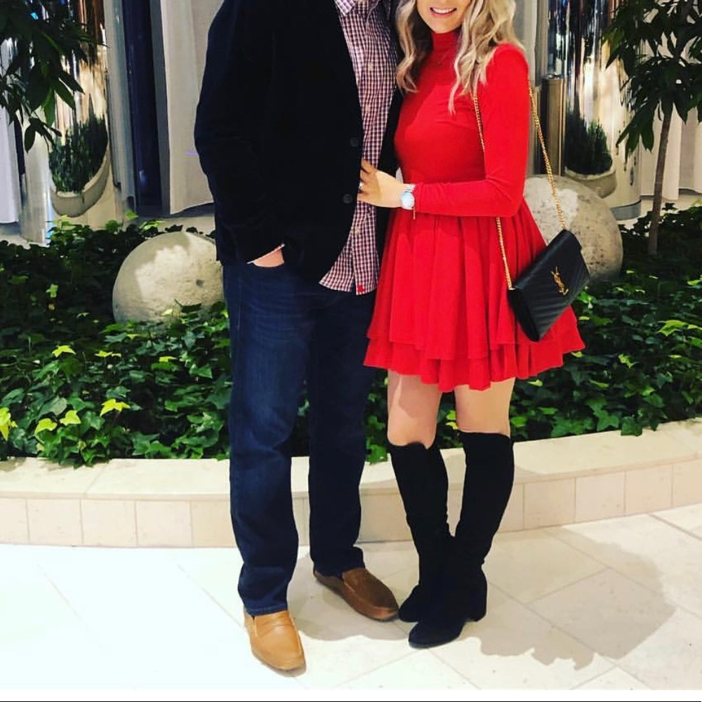 Elegant Red Long Sleeve Dress